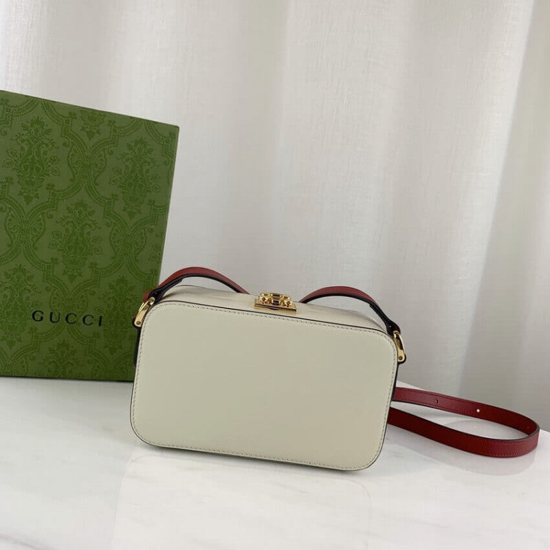 Interlocking G Mini Bag in White Leather 658230