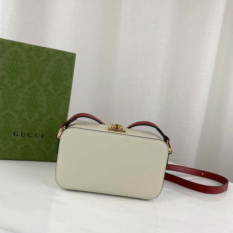 Interlocking G Mini Bag in White Leather 658230