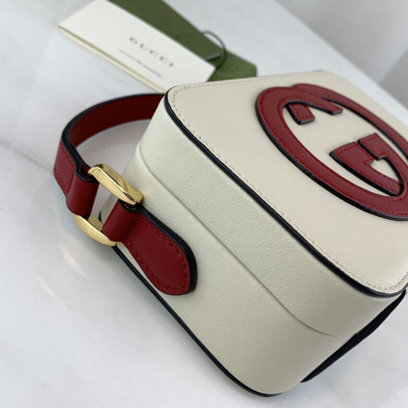 Interlocking G Mini Bag in White Leather 658230