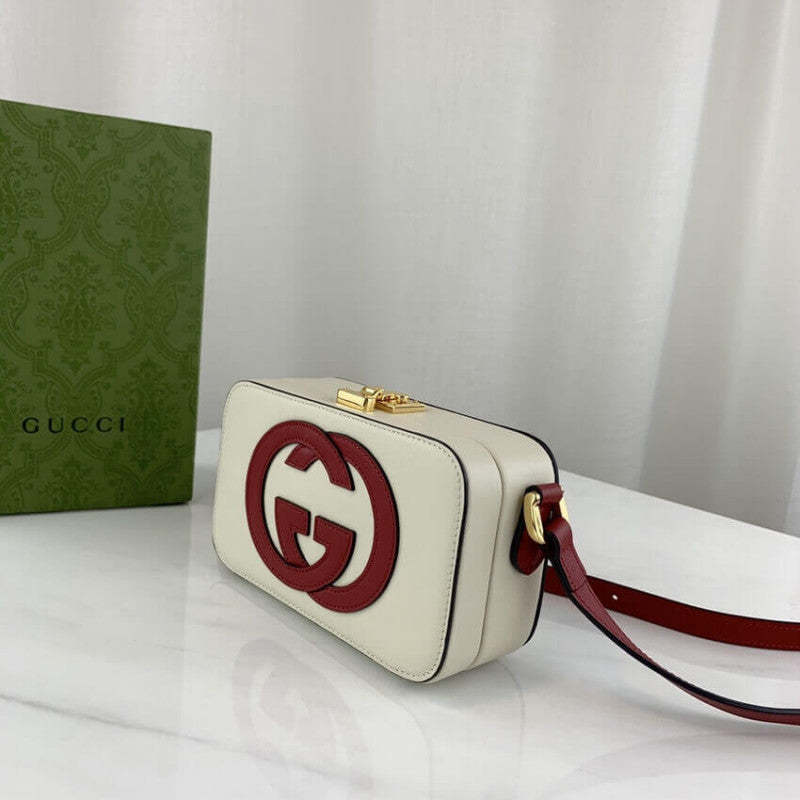 Interlocking G Mini Bag in White Leather 658230