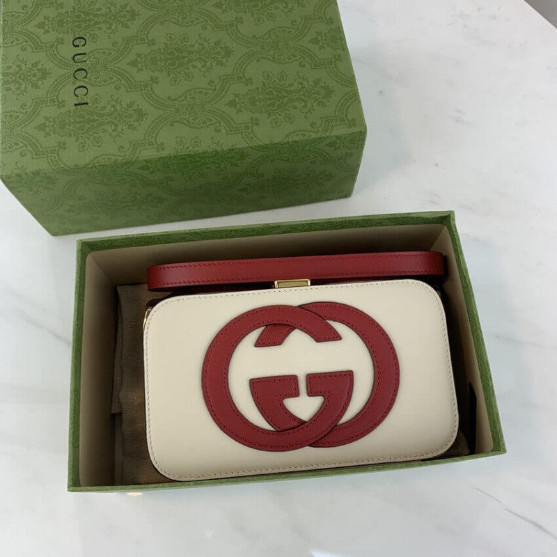 Interlocking G Mini Bag in White Leather 658230