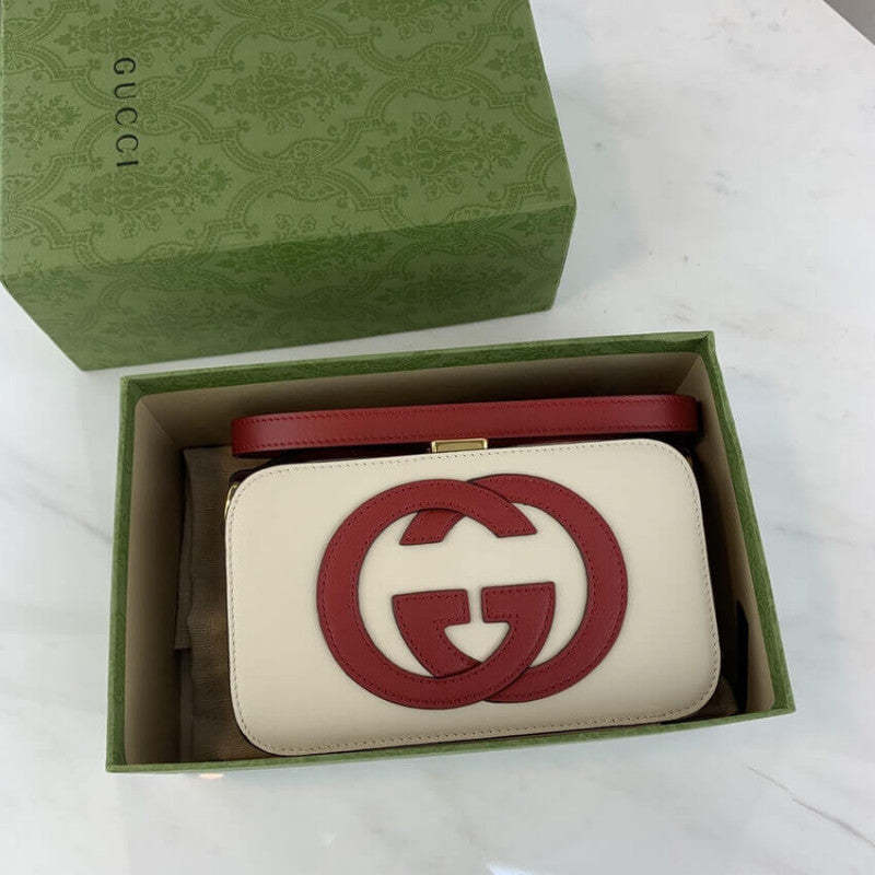 Interlocking G Mini Bag in White Leather 658230