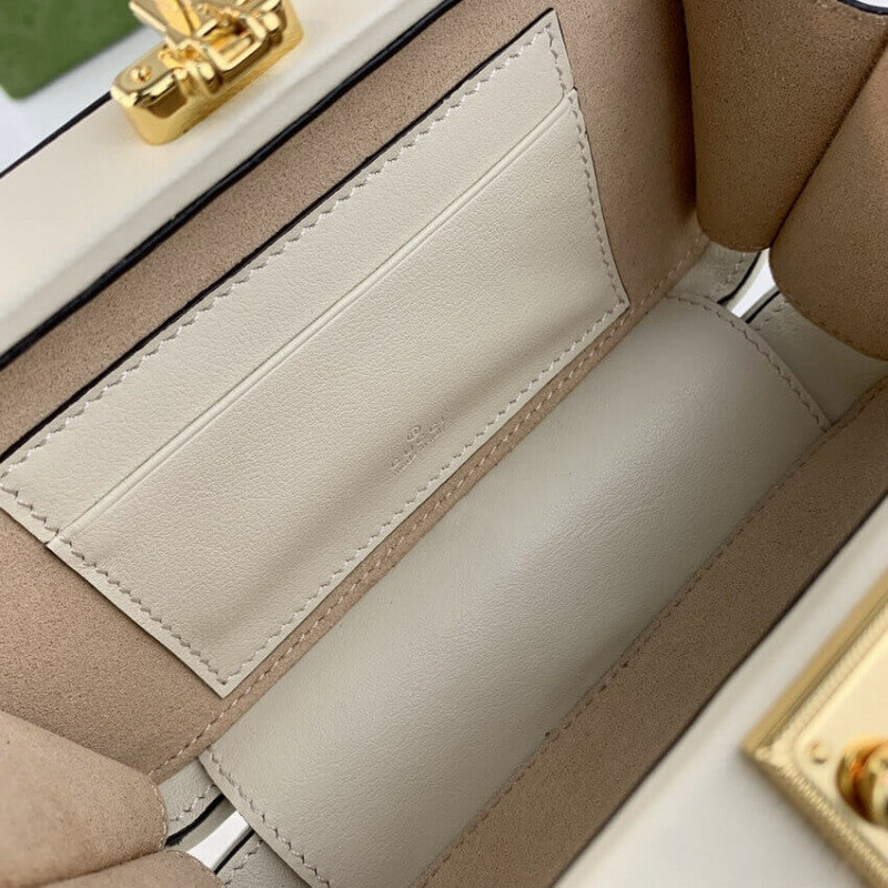 Interlocking G Mini Bag in White Leather 658230