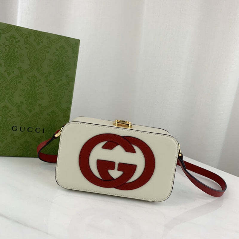 Interlocking G Mini Bag in White Leather 658230