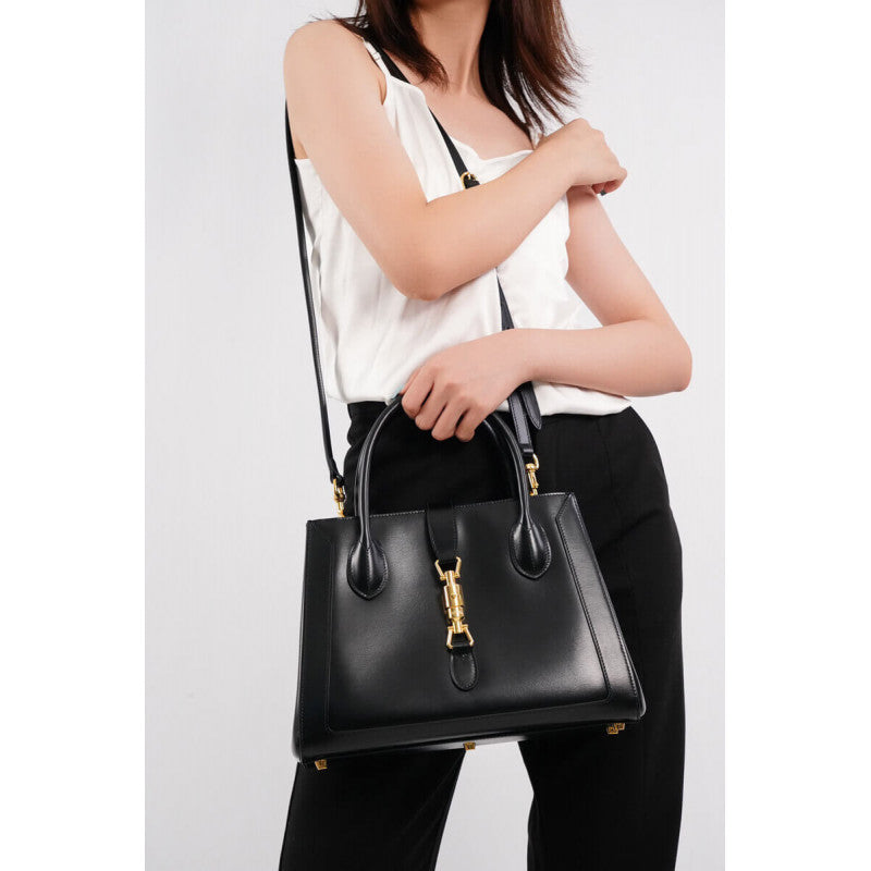 Jackie 1961 Medium Tote Bag in Black Leather 649016