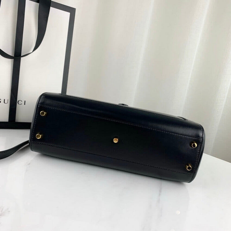 Jackie 1961 Medium Tote Bag in Black Leather 649016