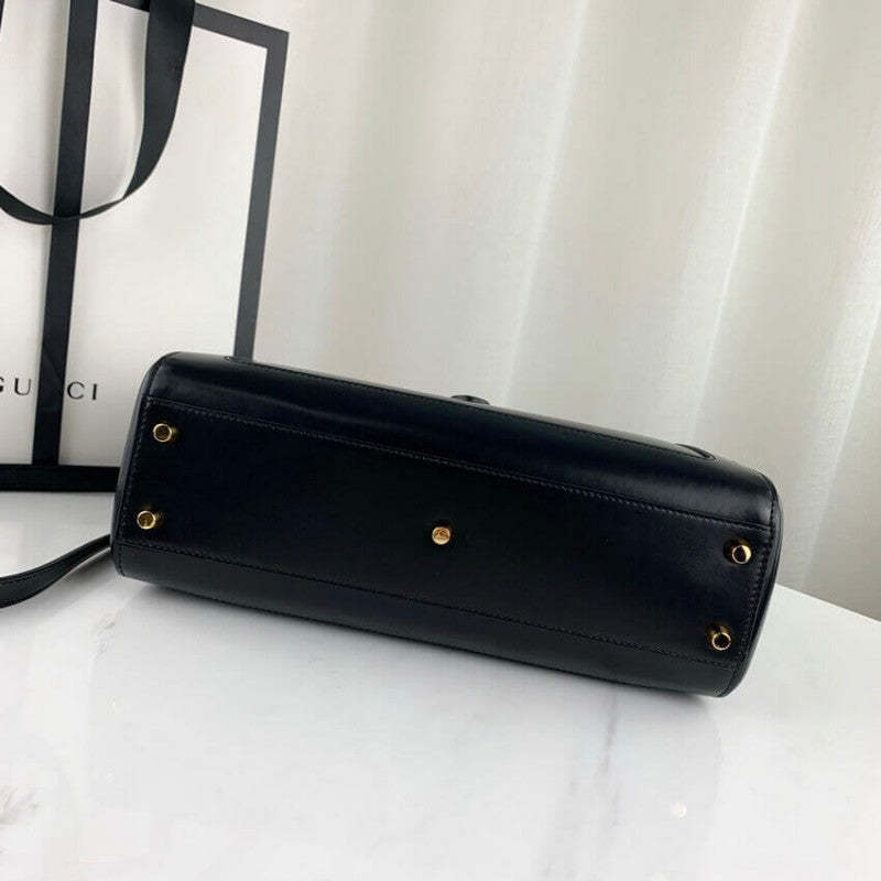 Jackie 1961 Medium Tote Bag in Black Leather 649016