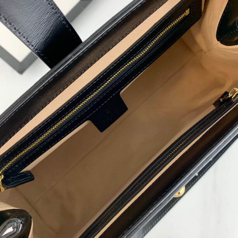 Jackie 1961 Medium Tote Bag in Black Leather 649016