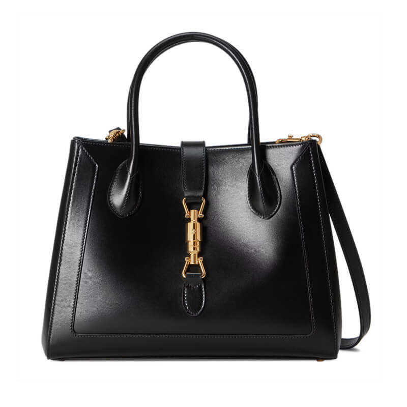 Jackie 1961 Medium Tote Bag in Black Leather 649016
