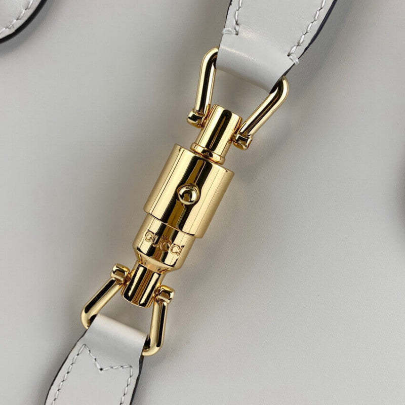 Jackie 1961 Medium Tote Bag in White Leather 649016