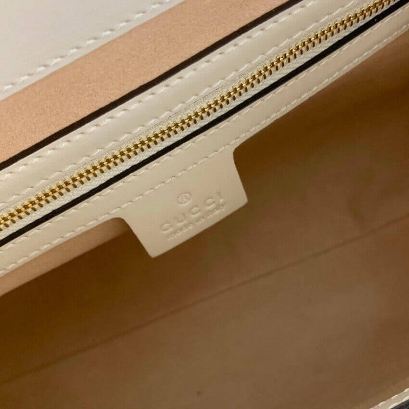 Jackie 1961 Medium Tote Bag in White Leather 649016