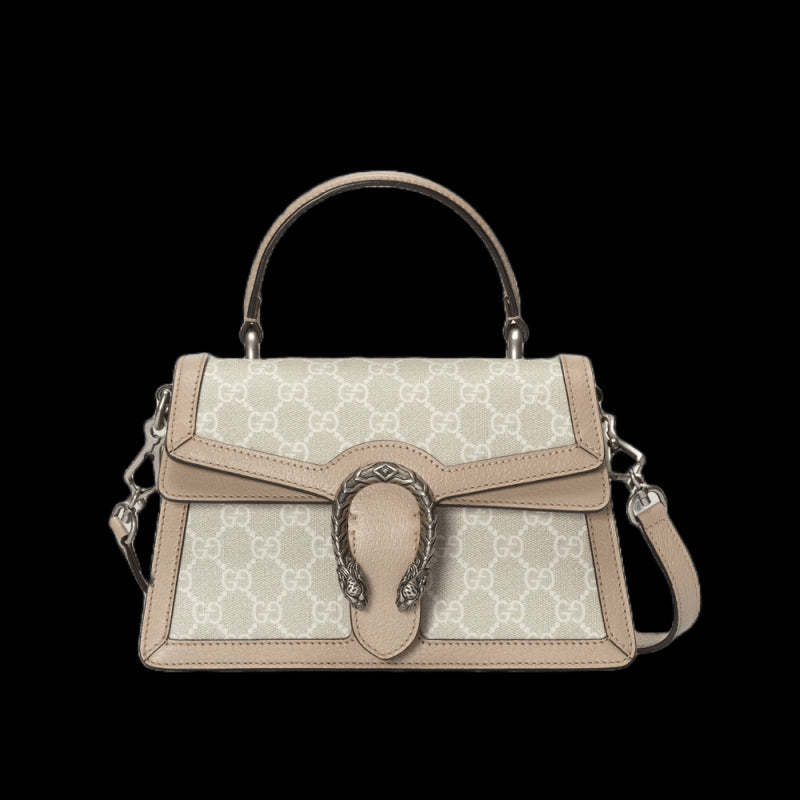 large Dionysus Top Handle Bag 739496 Oatmeal Leather Trim