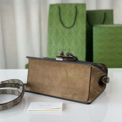 large Dionysus Top Handle Bag 739496 Taupe Suede Trim