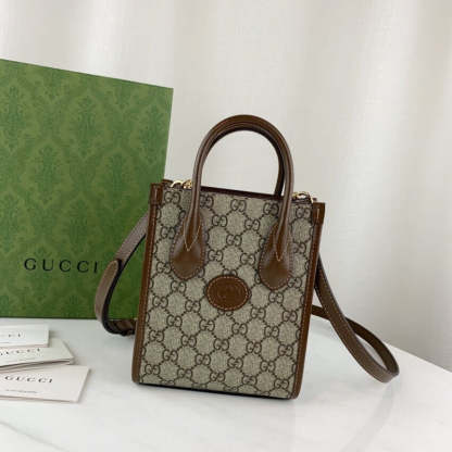 Mini Tote Bag with Interlocking G in GG Supreme 671623