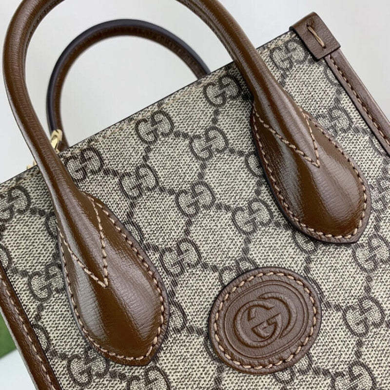 Mini Tote Bag with Interlocking G in GG Supreme 671623