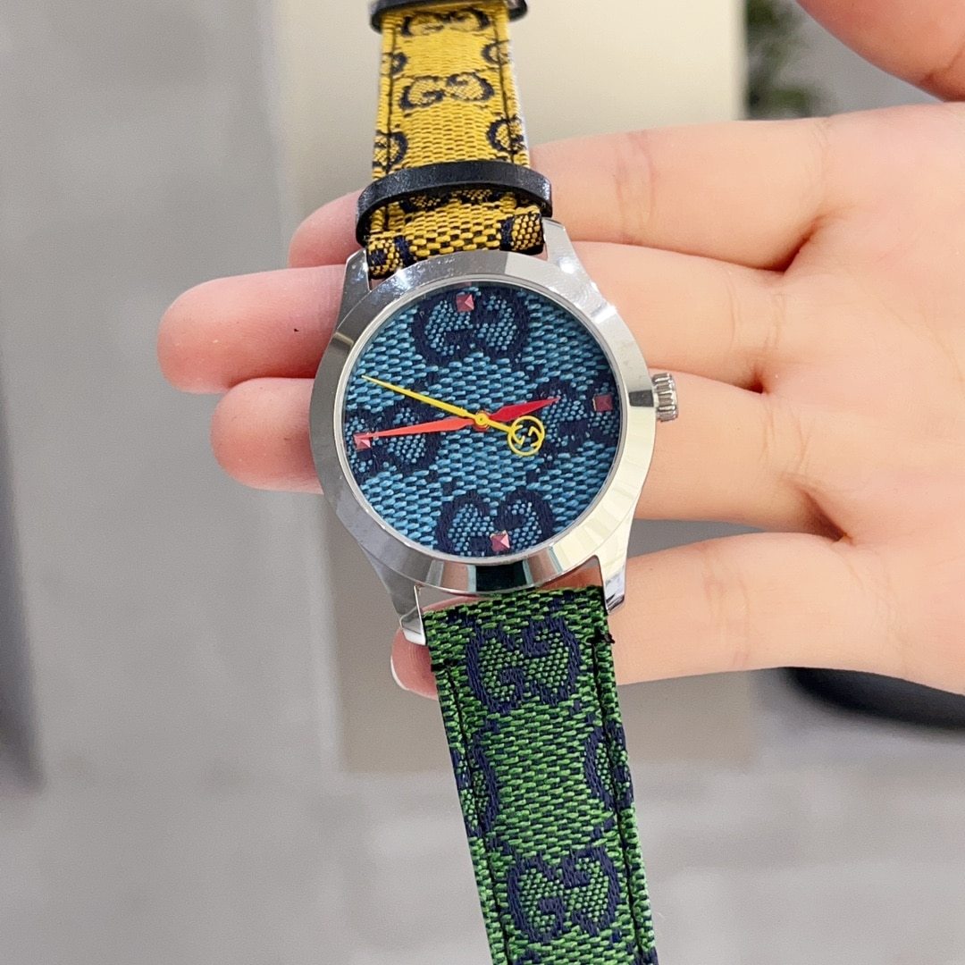 GUCCI MULTICOLOR G TIMELESS BLUE DIAL 38MM YA1264172