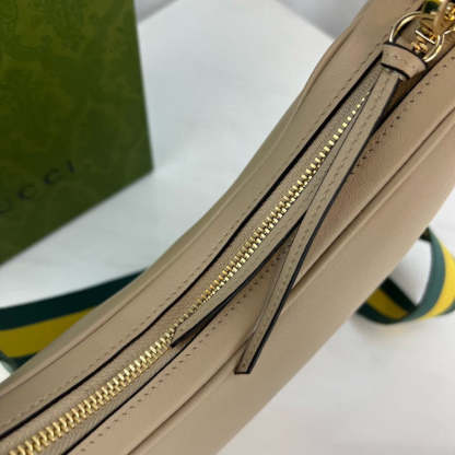 Oatmeal Leather Attache Medium Shoulder Bag 702823