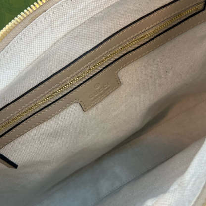 Oatmeal Leather Attache Medium Shoulder Bag 702823