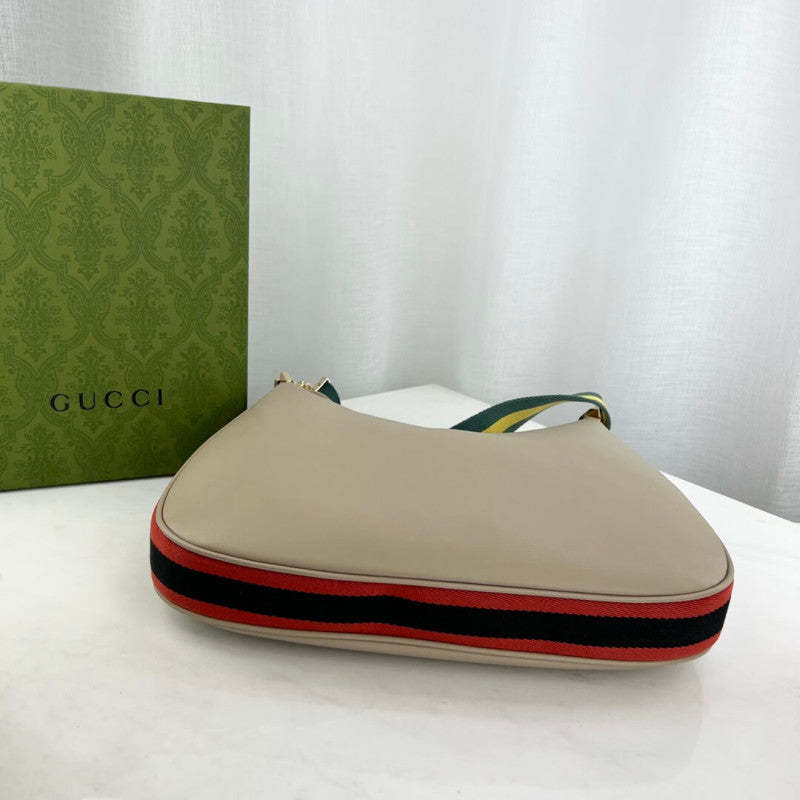 Oatmeal Leather Attache Medium Shoulder Bag 702823