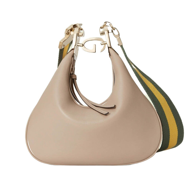 Oatmeal Leather Attache Medium Shoulder Bag 702823