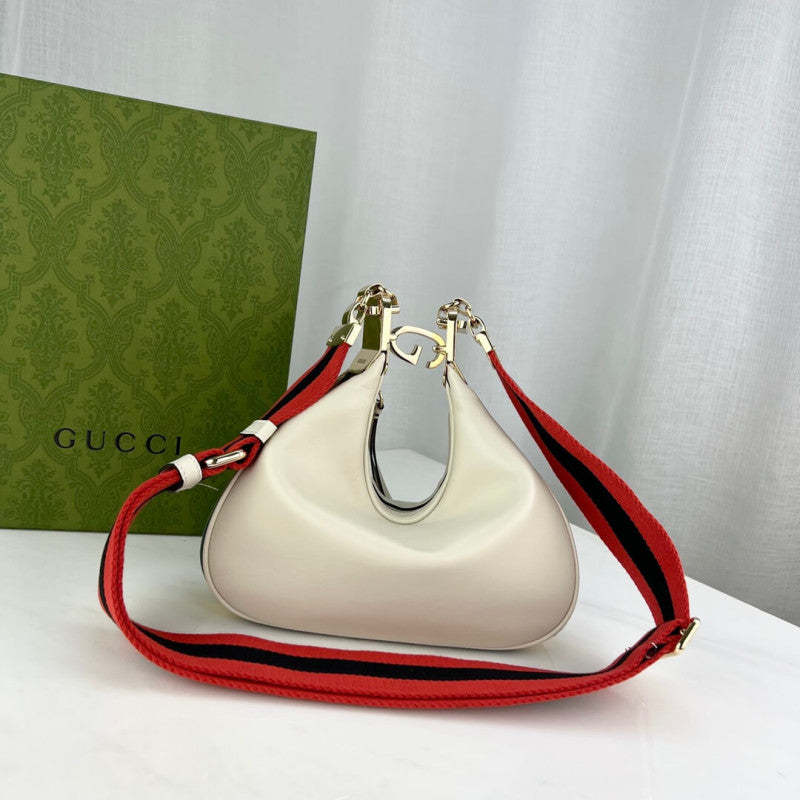 White Leather Attache large Shoulder Bag 699409
