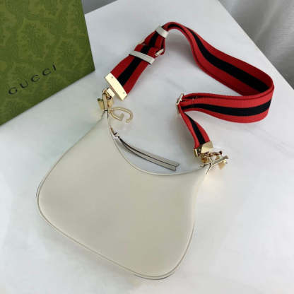 White Leather Attache large Shoulder Bag 699409