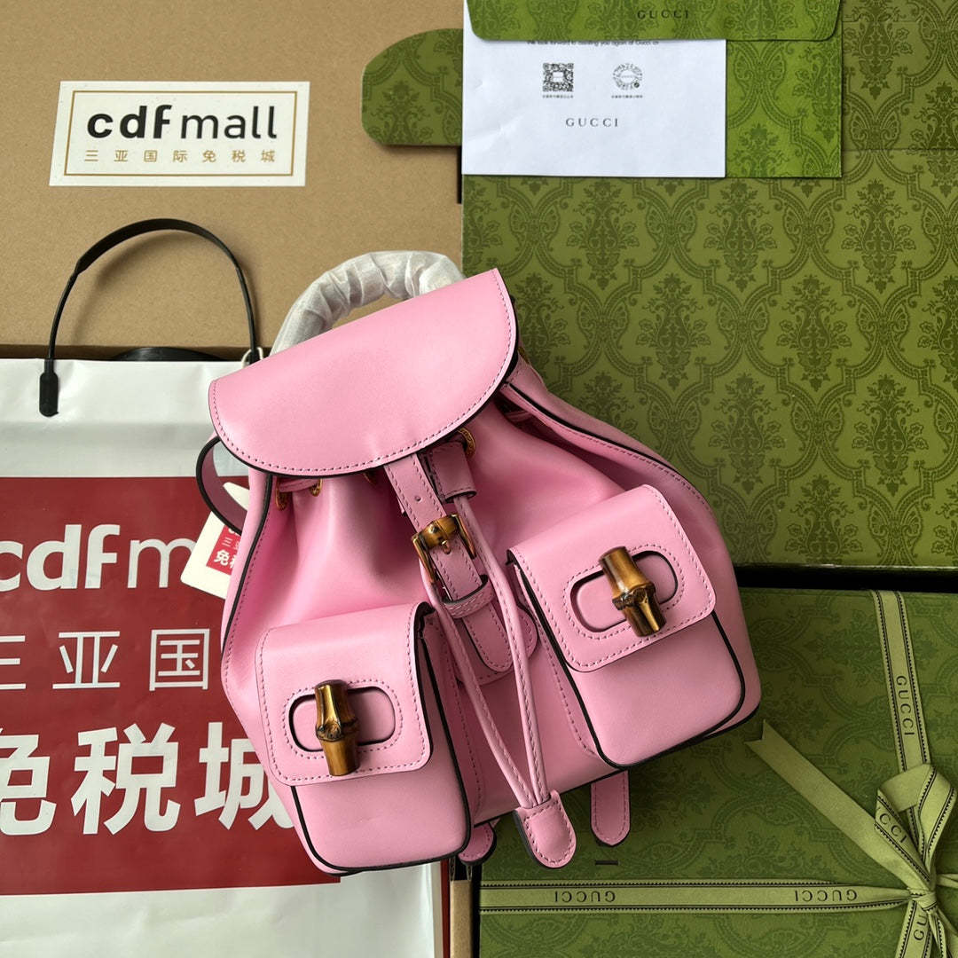 gg Bamboo Small Backpack Pink For Women, Women’s Bags 8.6in/22cm gg ‎‎702101 UZY0T 5814