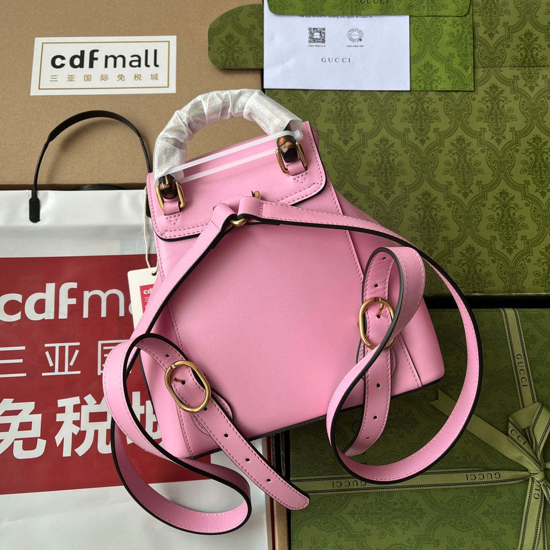 gg Bamboo Small Backpack Pink For Women, Women’s Bags 8.6in/22cm gg ‎‎702101 UZY0T 5814