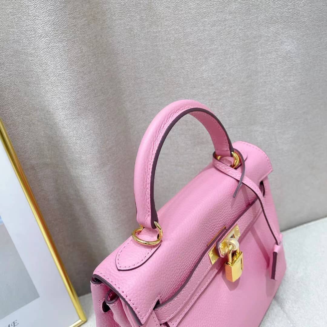 HERMÈS KELLY 28 SELLIER HANDBAG IN ROSE CONFETTI EPSOM LEATHER 28CM