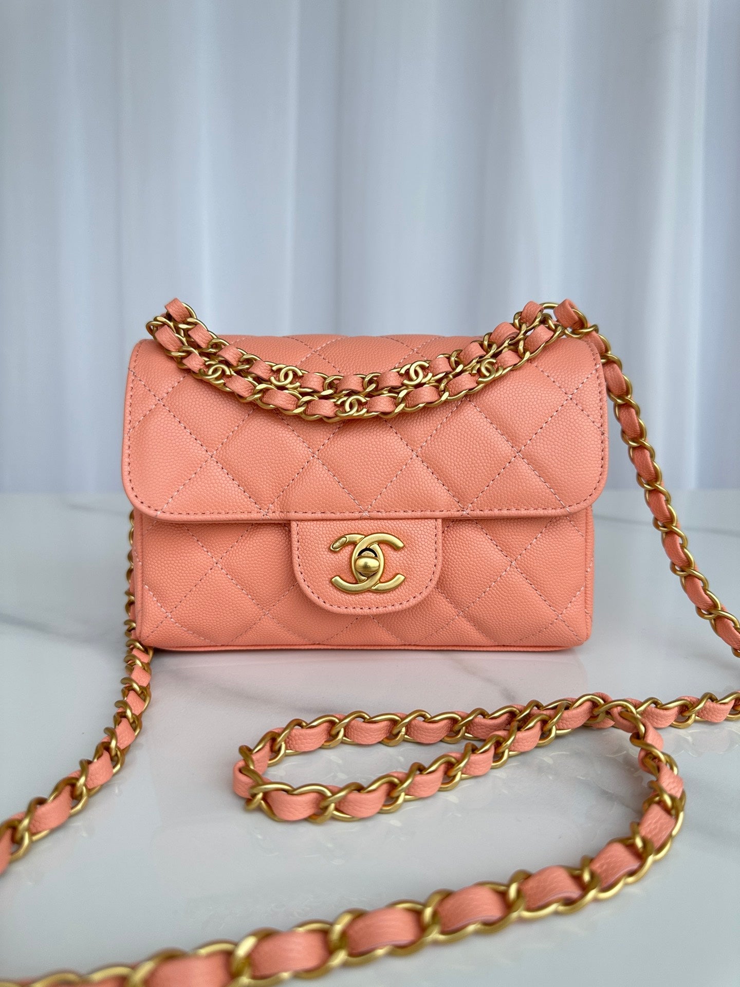 Light Orange Mini Flap Bag  AS5239