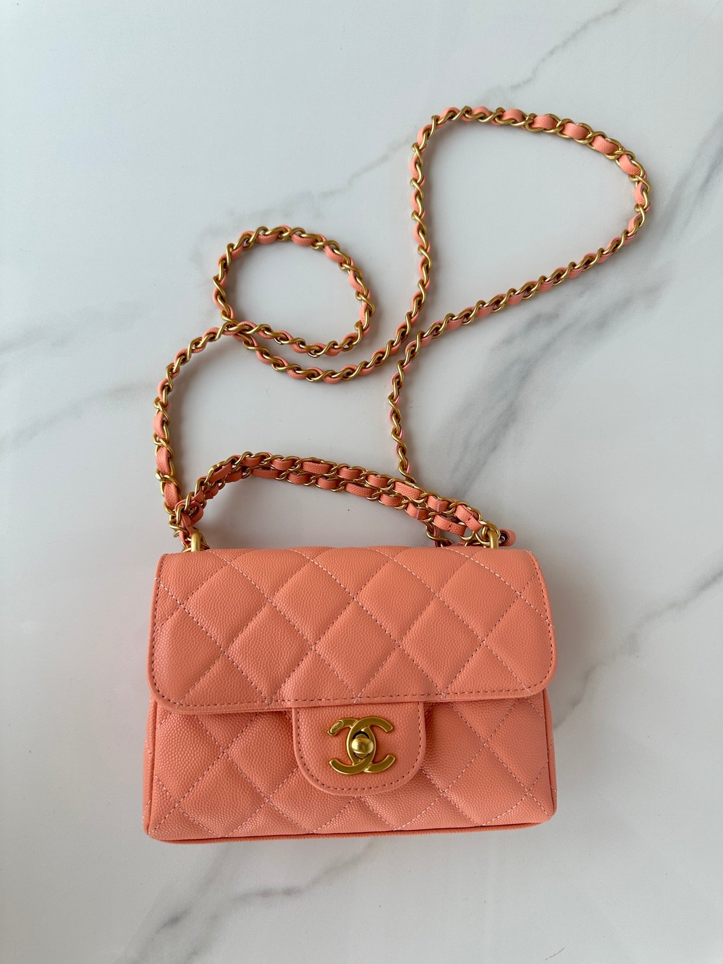 Light Orange Mini Flap Bag  AS5239