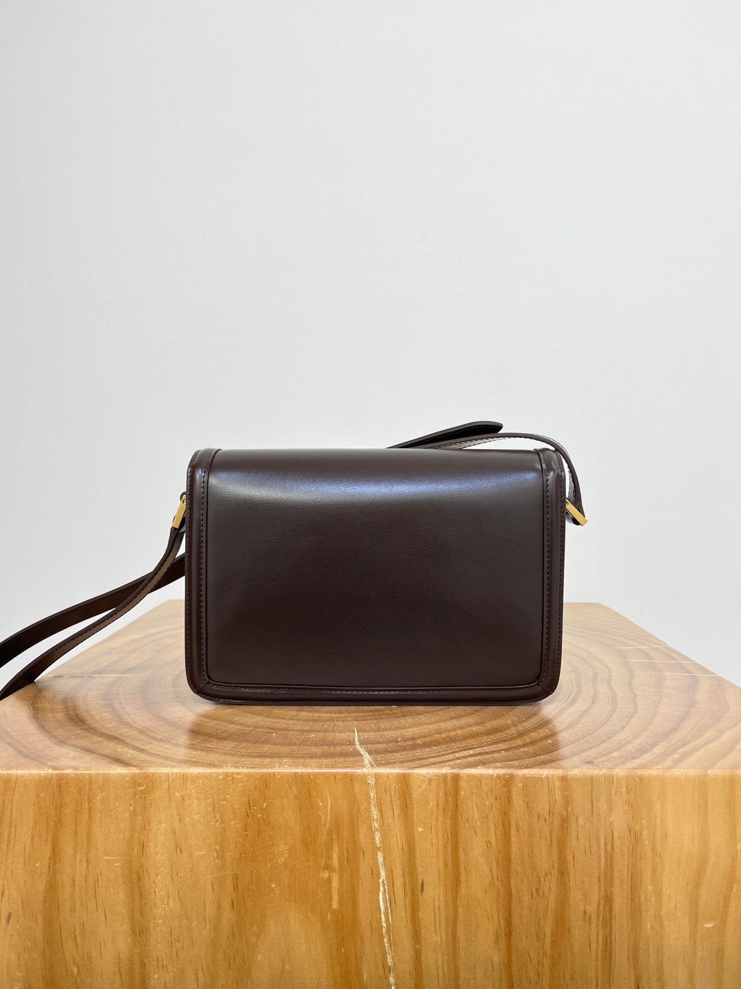 YSL Solferino Small Satchel Bag Brown Gold Calfskin 325451