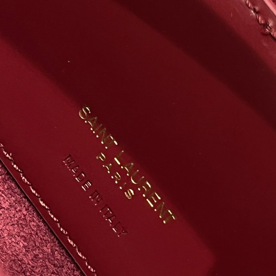 Le 37 Bucket Bag 20cm Red Gold Cowhide