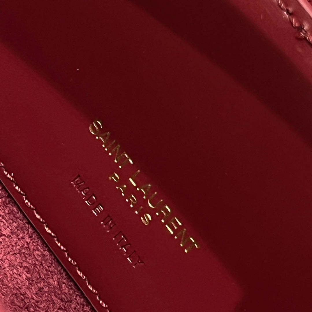 Le 37 Bucket Bag 20cm Red Gold Cowhide