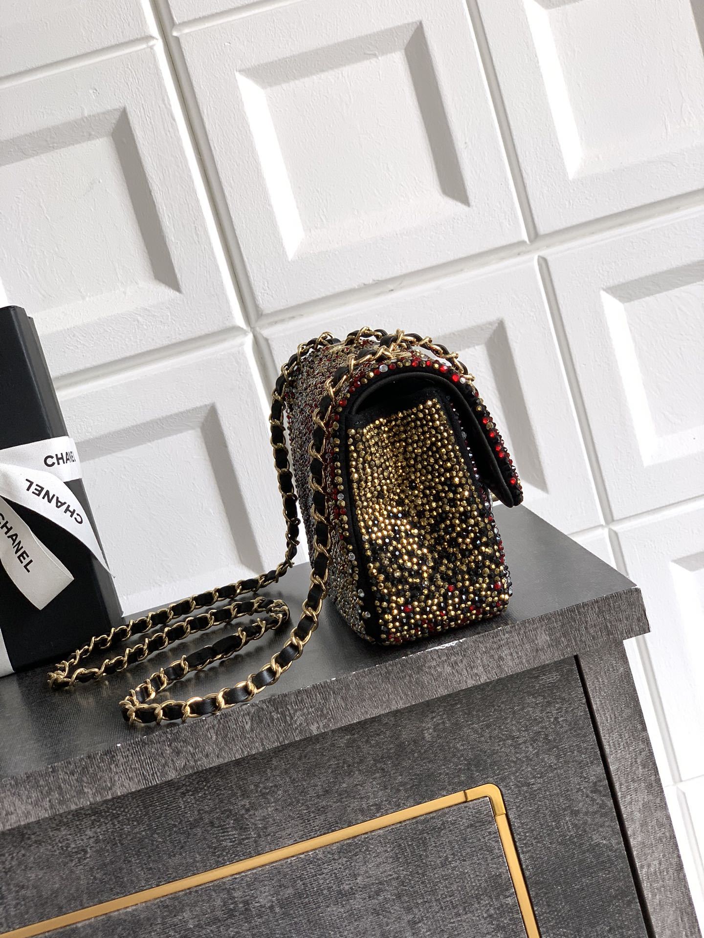 CC Classic Flap Bag  full diamond mutilcolor calfskin