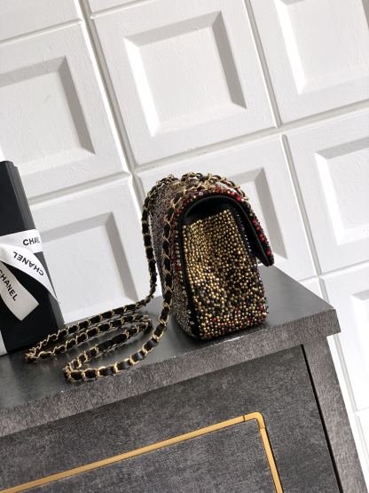 CC Classic Flap Bag  full diamond mutilcolor calfskin