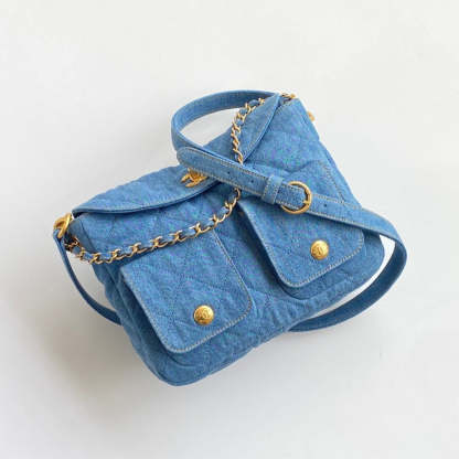 CC Small Postman Hobo 25 Light Blue Denim