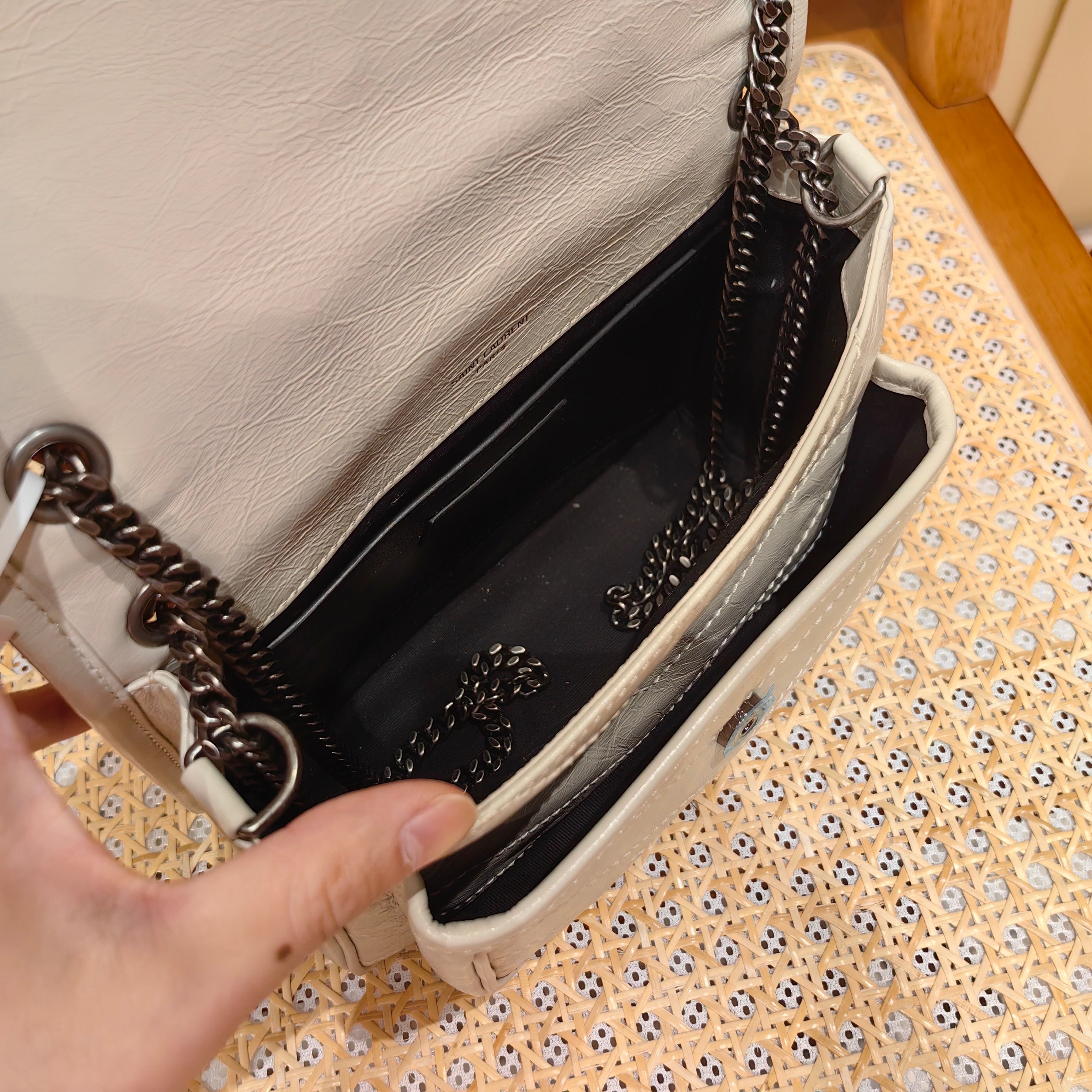 YSL Niki Baby Bag Light Beige Calfskin 338902