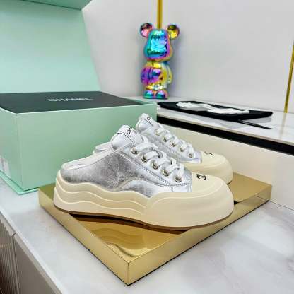 CC 25 Mules Sneaker Sliver Calfskin 331183