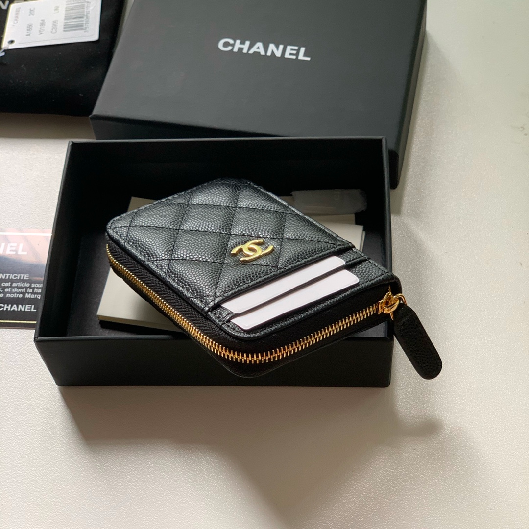 CHL ZIPPED COIN PURSE BLACK AP1650