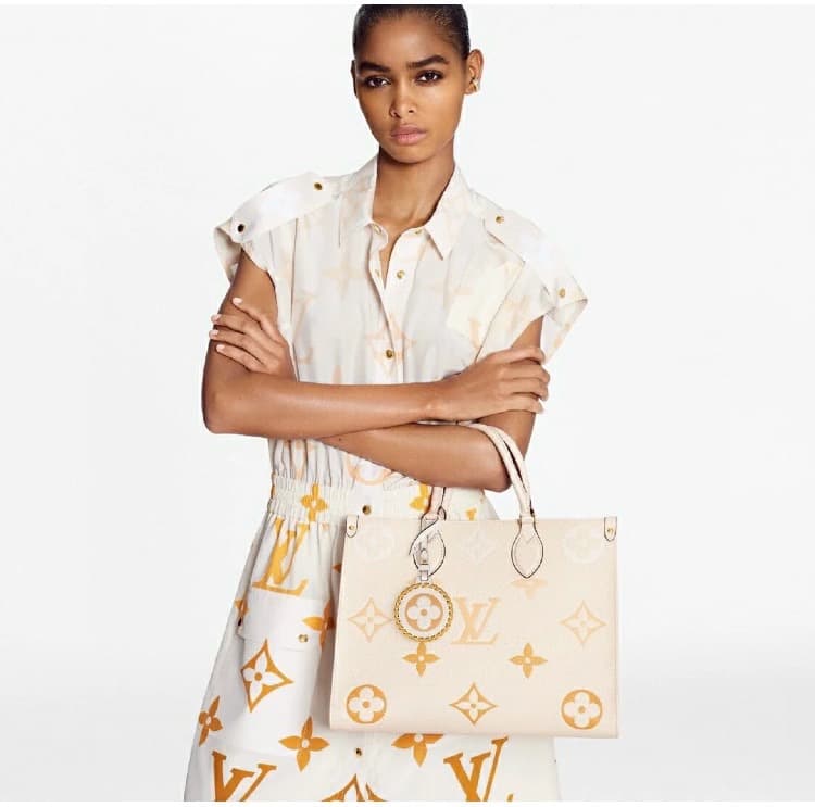 M45717 ONTHEGO MM BAG TOTE M45717 M45718 Cream/Saffron/blue