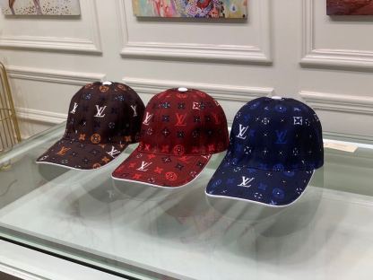LV MONOGRAM PATTERN CAP BLUE