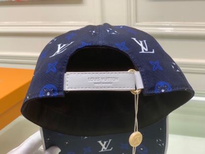 LV MONOGRAM PATTERN CAP BLUE