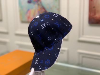 LV MONOGRAM PATTERN CAP BLUE