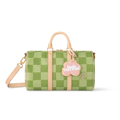 LV KEEPALL BANDOULIÈRE DAMIER CANVAS GREEN 35CM N40671