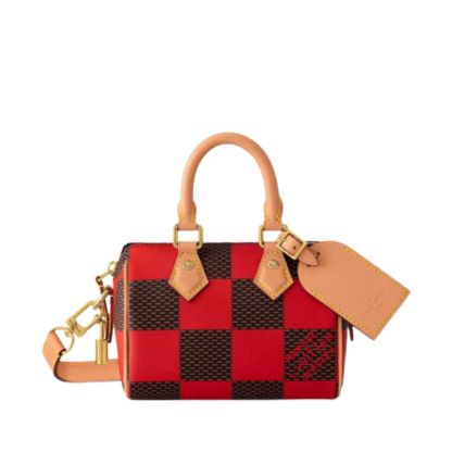 LV SPEEDY BANDOULIÈRE 20 DAMIER RED AND BLACK 20CM