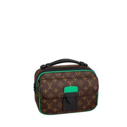 LV S LOCK MESSENGER MONOGRAM BROWN AND GREEN 24CM