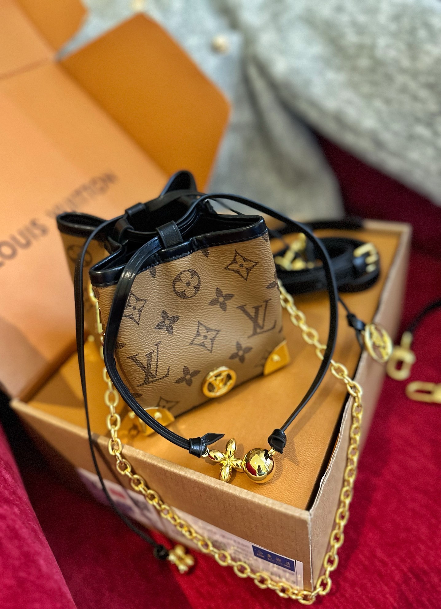 LV NOÉ PURSE MONOGRAM BROWN 12CM