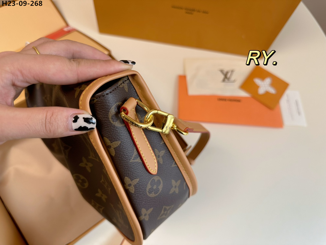 LV MENILMONTANT PM SHOULDER CROSSBODY BAG BROWN 28CM M40474