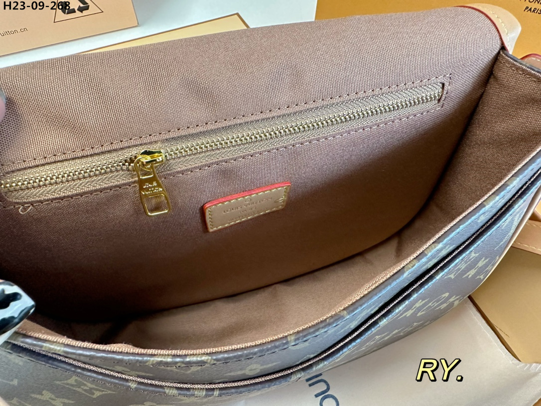LV MENILMONTANT PM SHOULDER CROSSBODY BAG BROWN 28CM M40474